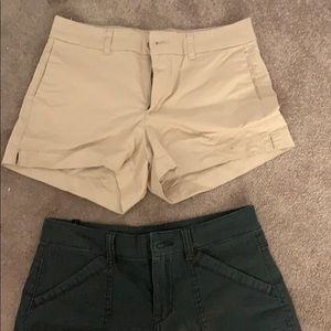 Two khaki shorts